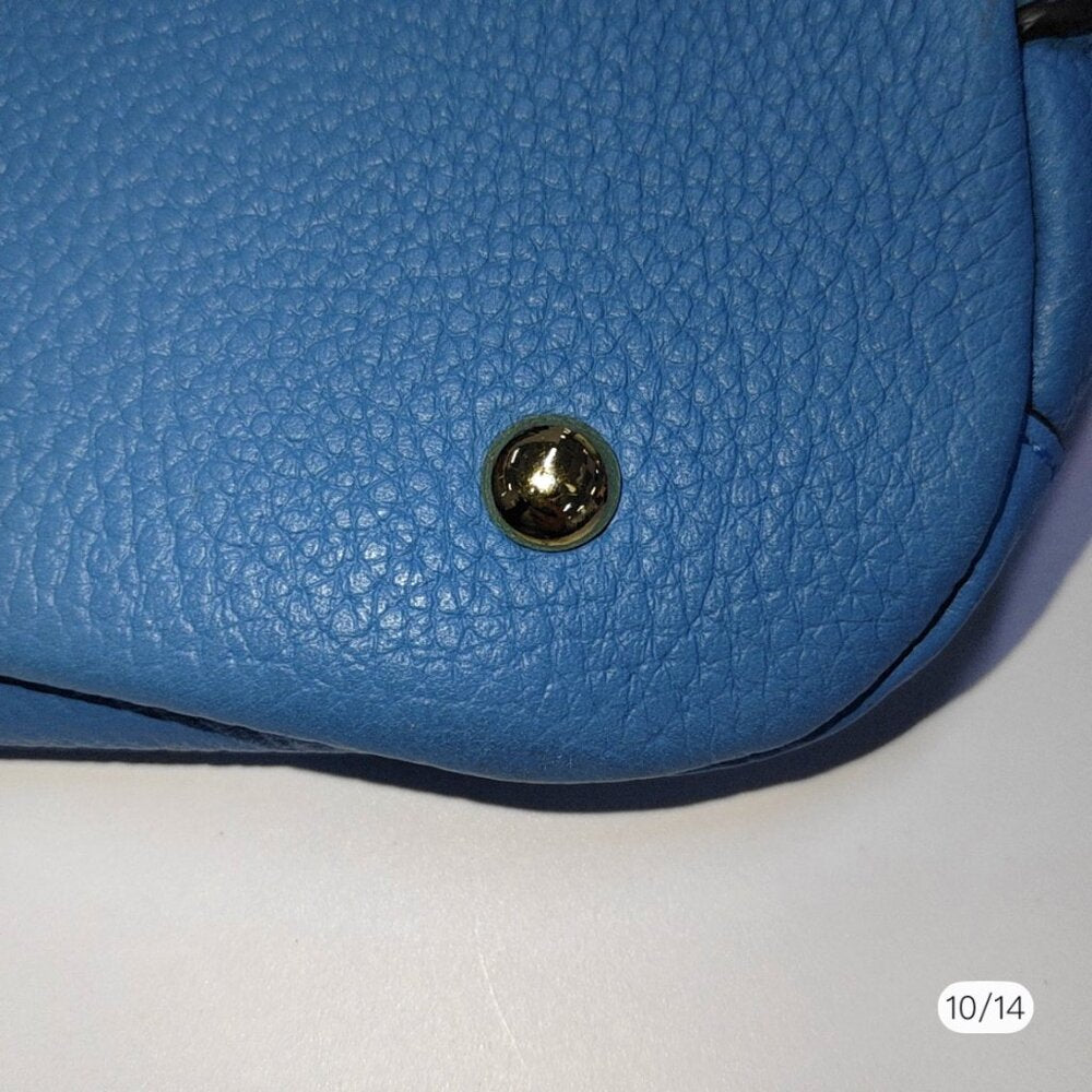 MCM Light Blue Leather First Lady Top Handle Bag