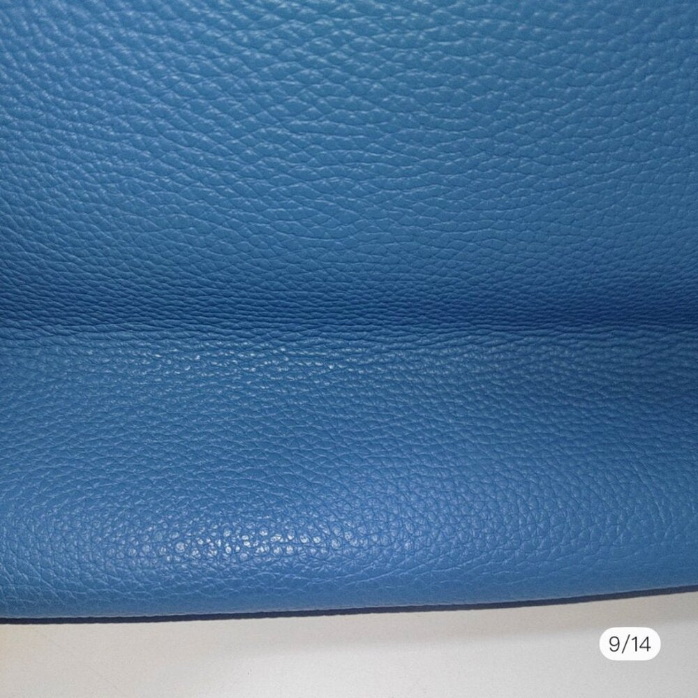 MCM Light Blue Leather First Lady Top Handle Bag