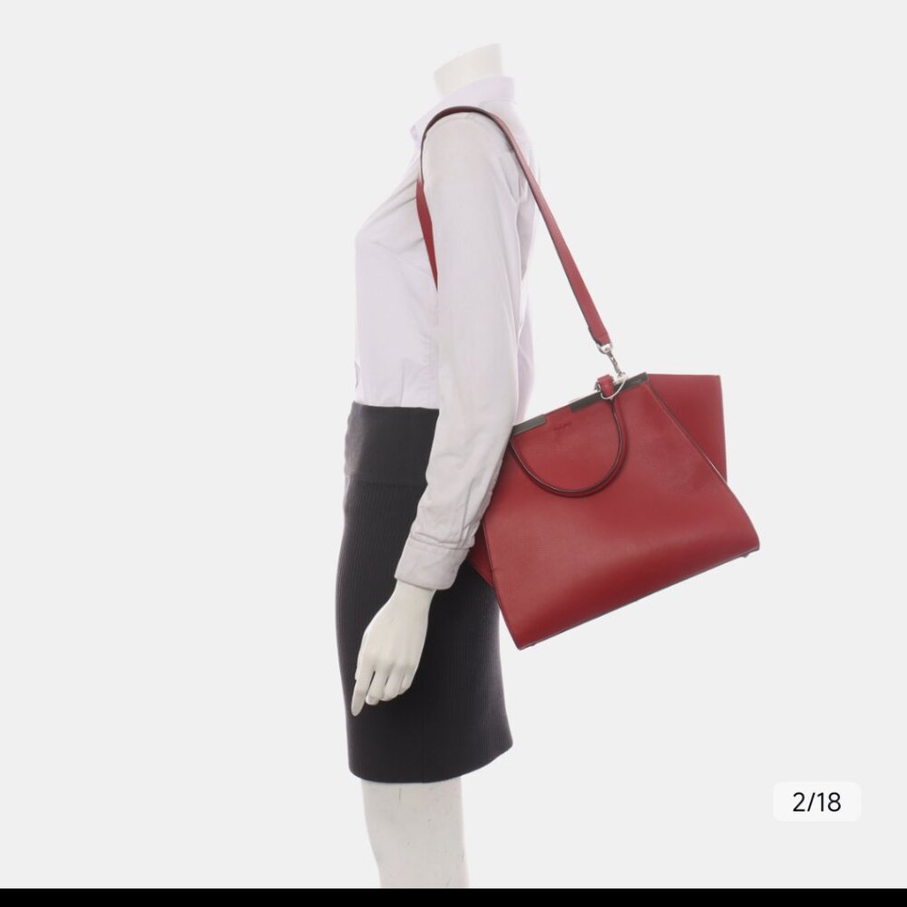 Fendi Red Leather 3Jours Tote Bag