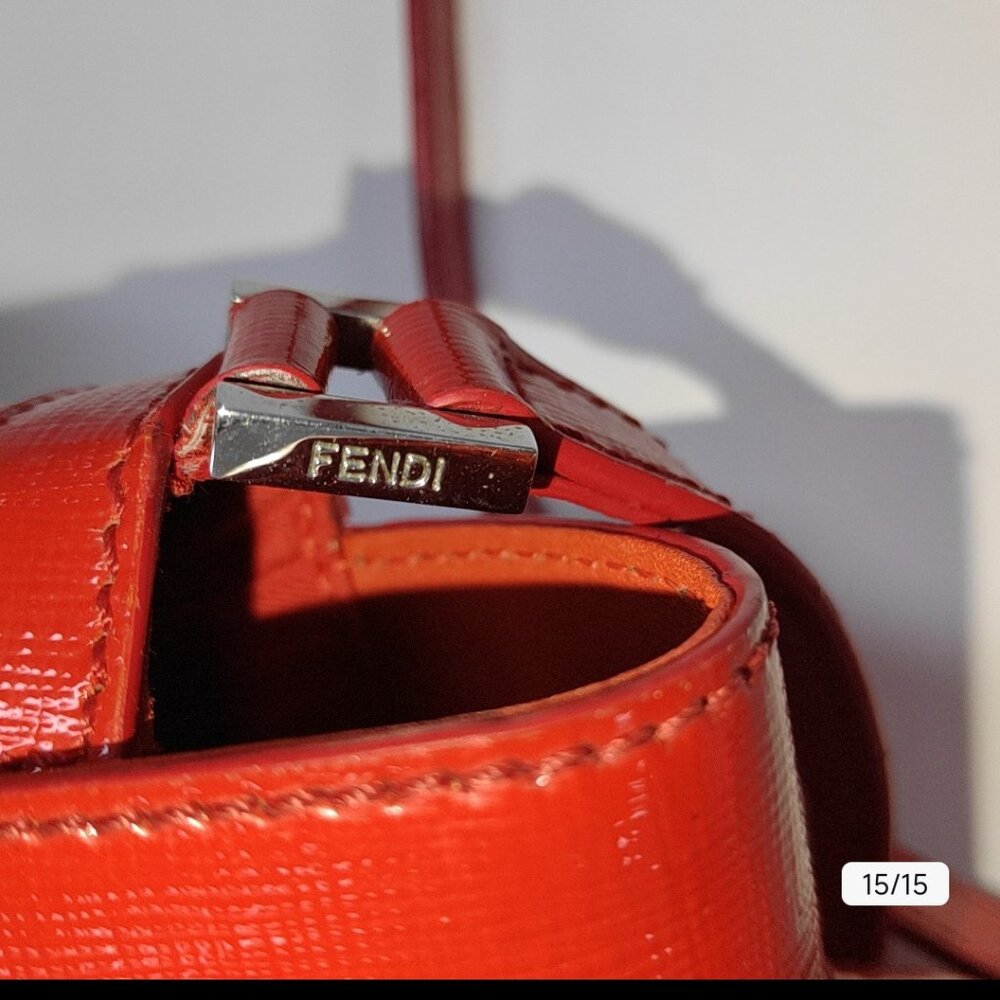 Fendi Nude Patent Leather Mini Borsa Crossbody Bag