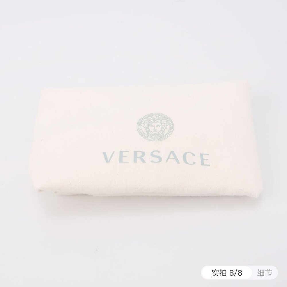 Versace Navy  Leather and Suede DV One Top Handle Bag