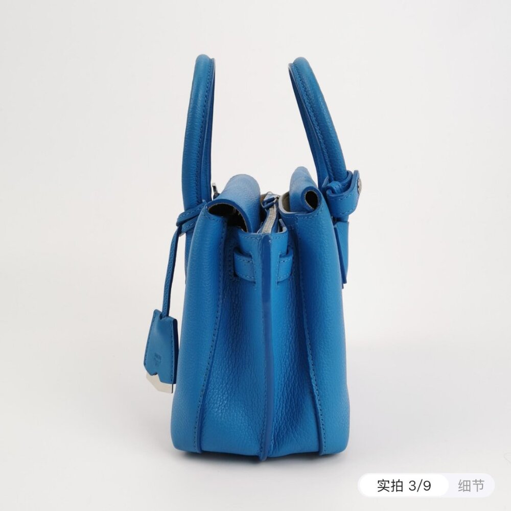 MCM  Grained Calfskin X-Mini Milla Tote Tile Blue