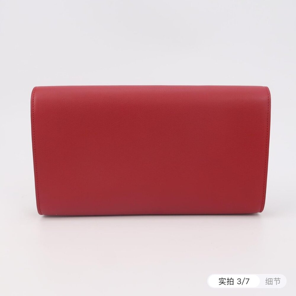 Yves Saint Laurent Red Leather Belle De Jour Clutch