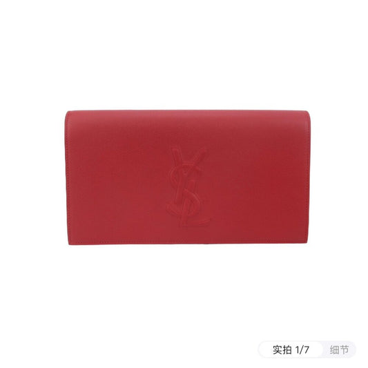 Yves Saint Laurent Red Leather Belle De Jour Clutch