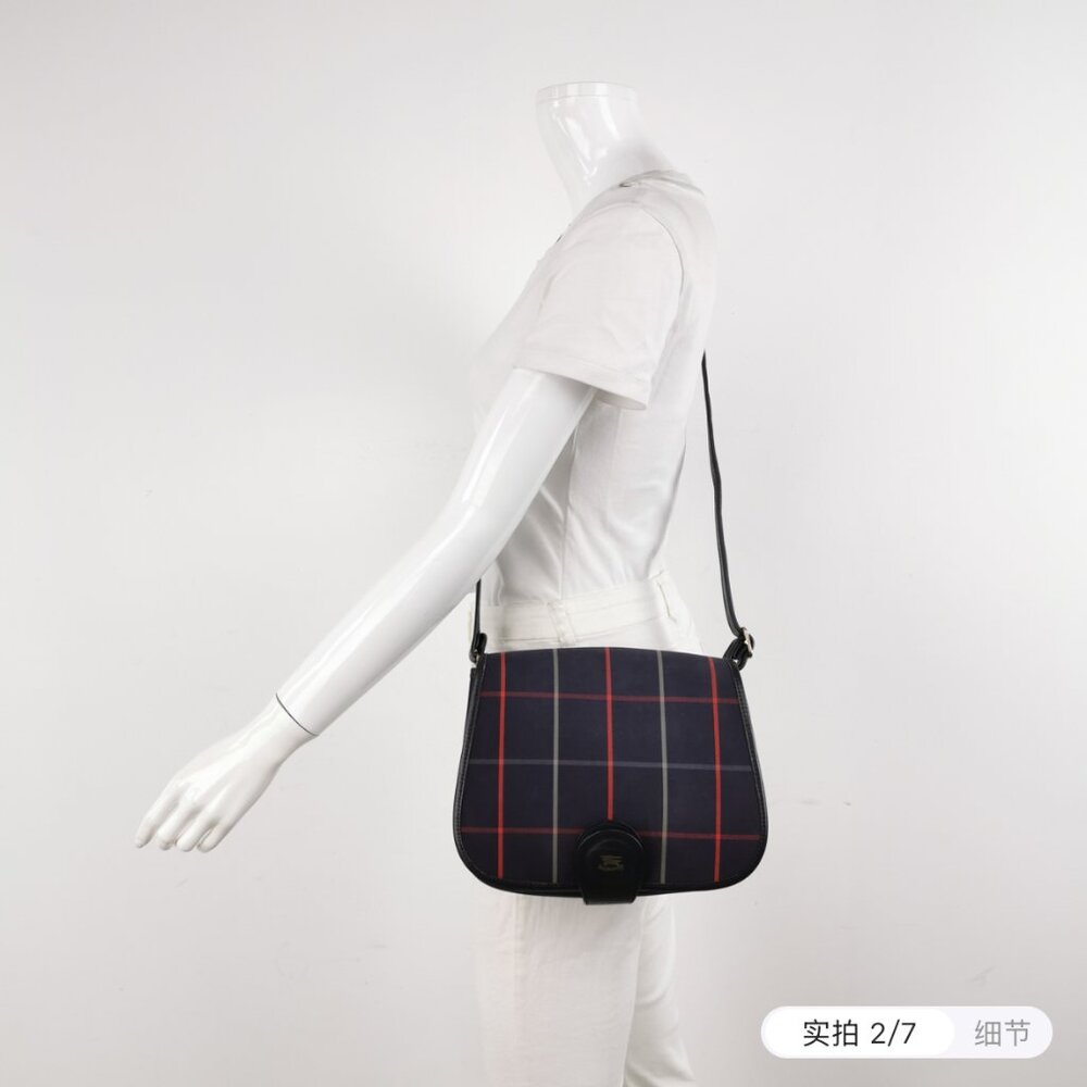 Burberry Crossbody in Navy Nova Check Canvas