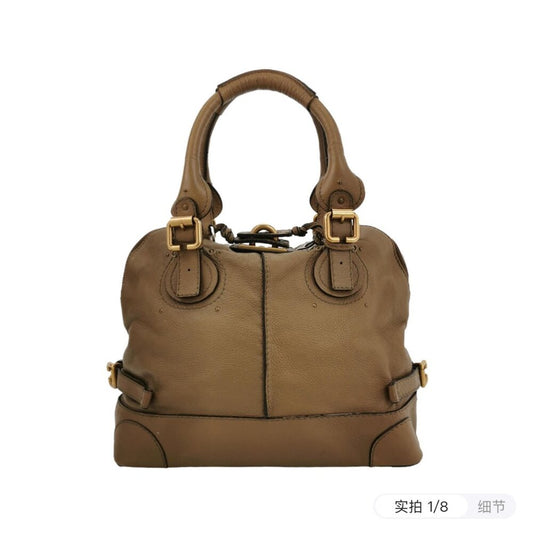 Chloe Vermillion Leather Paddington Dome Satchel Bag