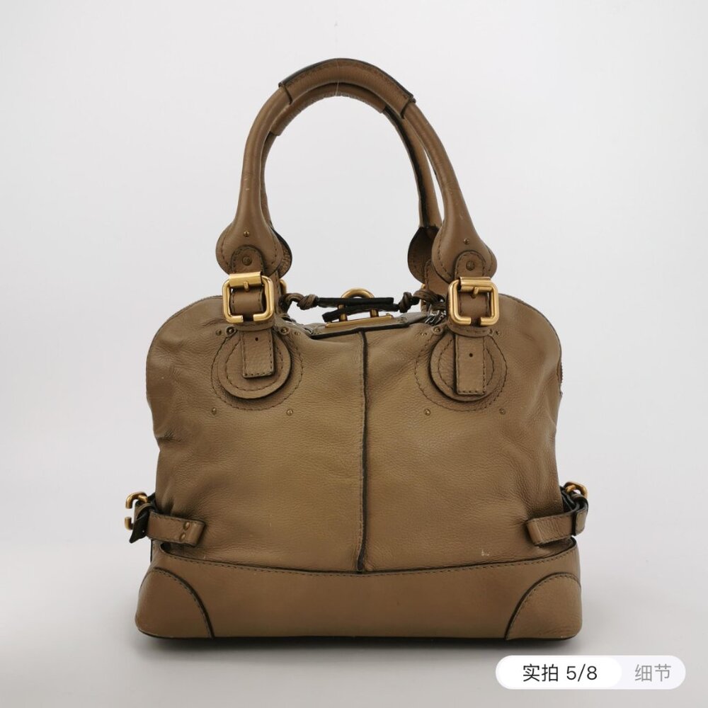 Chloe Vermillion Leather Paddington Dome Satchel Bag