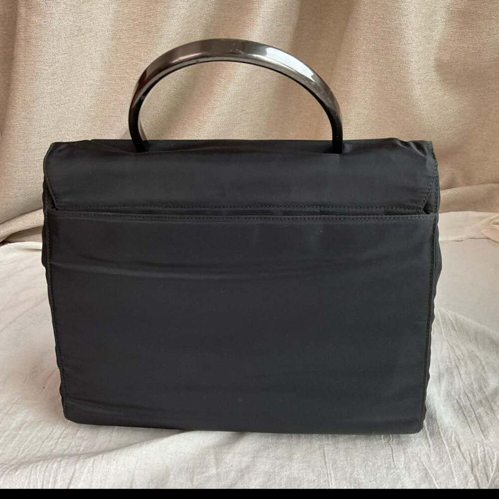 PRADA Hand Bag Nylon Black Auth