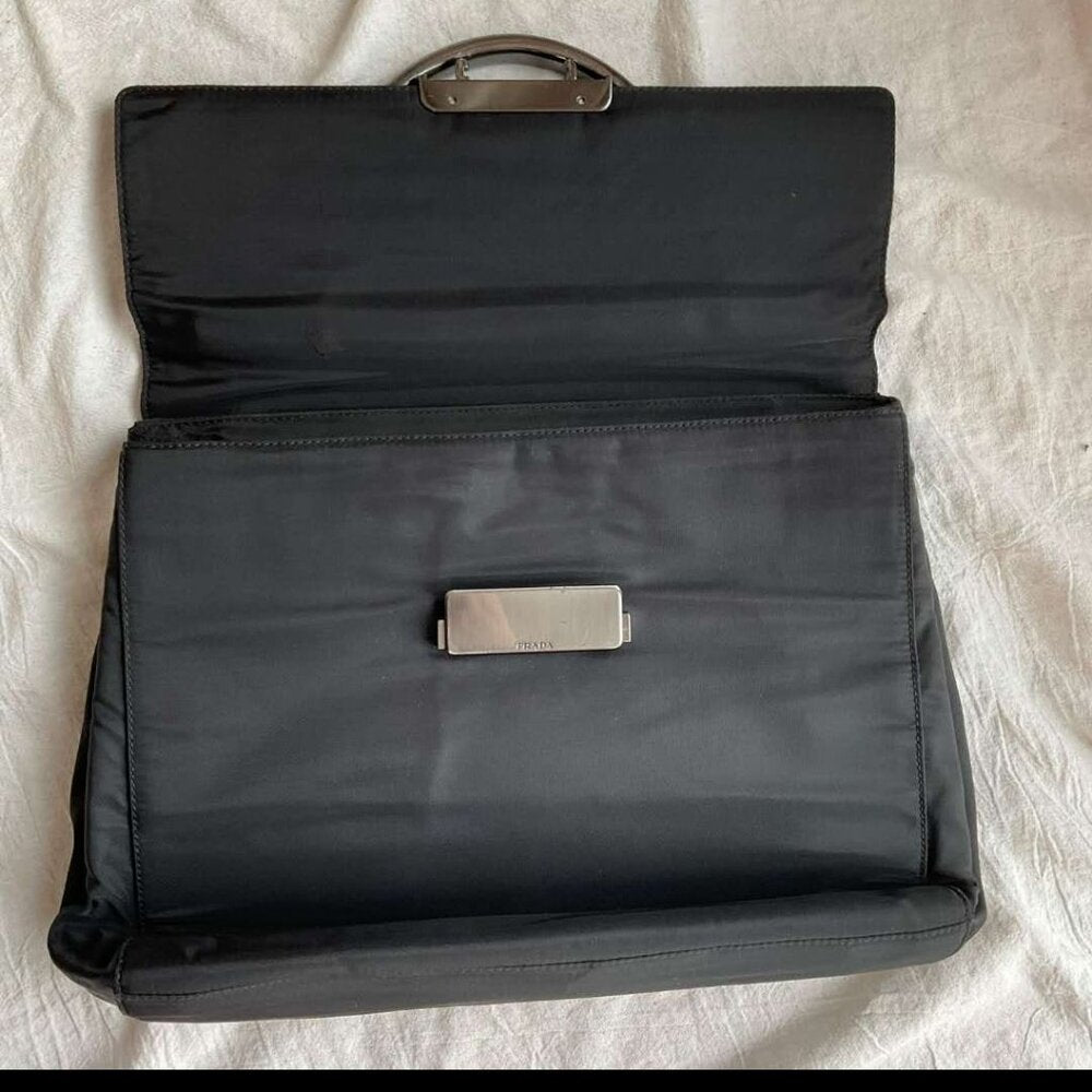 PRADA Hand Bag Nylon Black Auth