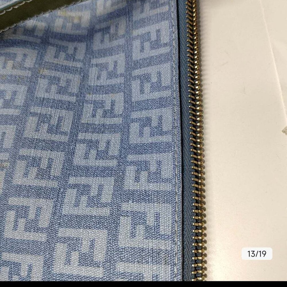 Fendi Blue Monogram Messenger Crossbody Bag