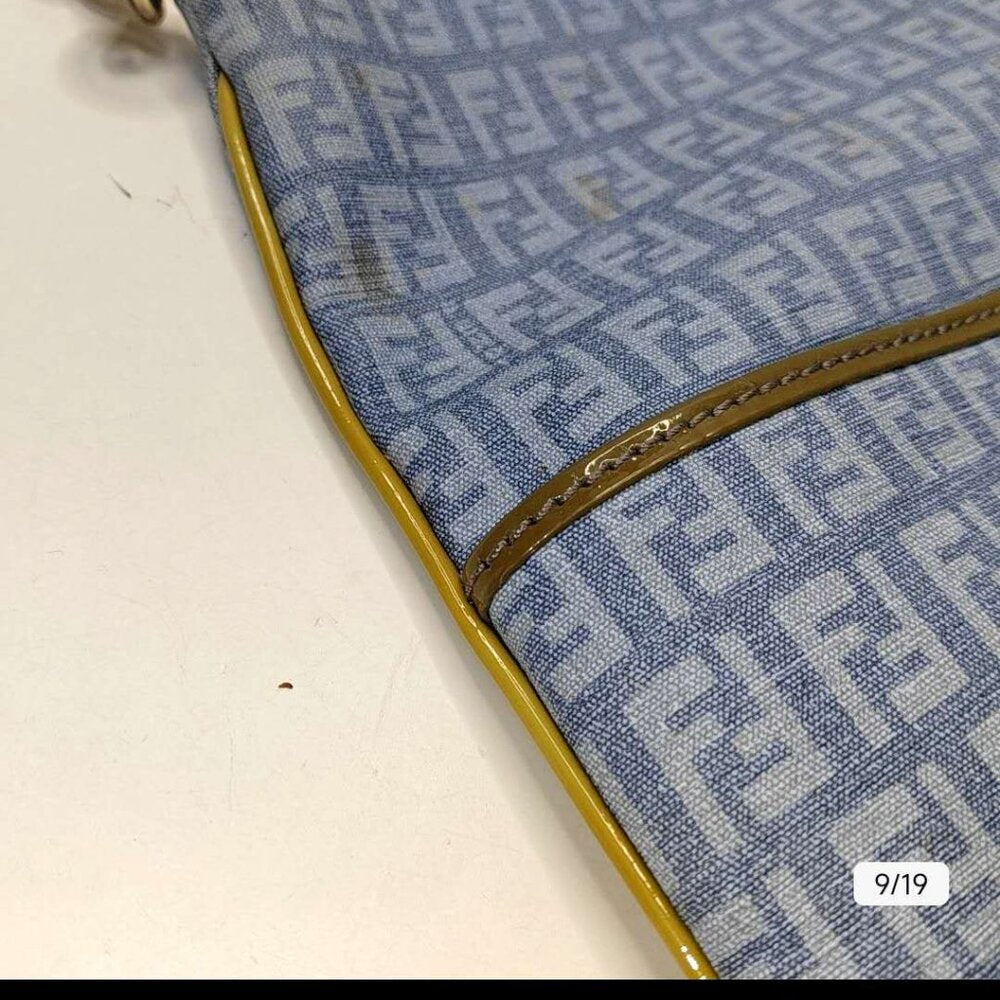 Fendi Blue Monogram Messenger Crossbody Bag