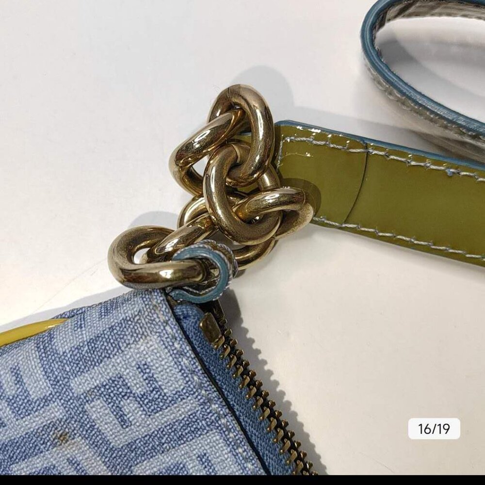 Fendi Blue Monogram Messenger Crossbody Bag