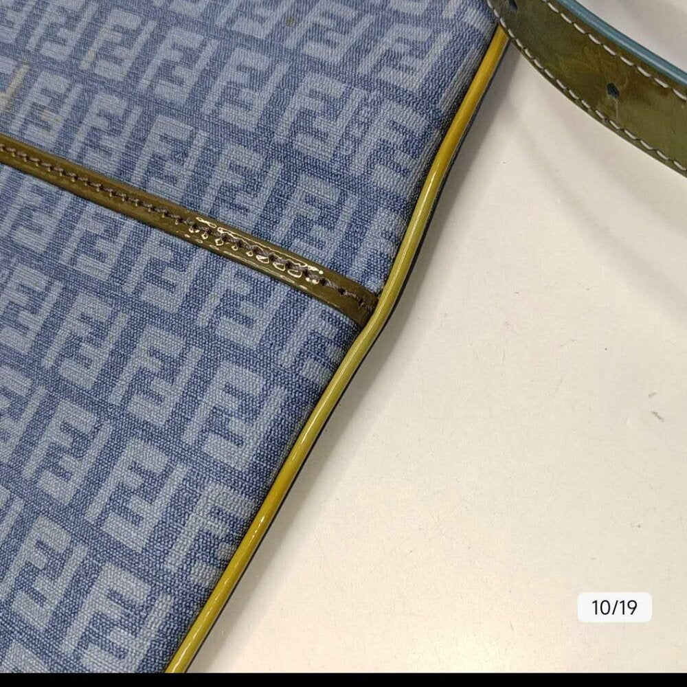 Fendi Blue Monogram Messenger Crossbody Bag