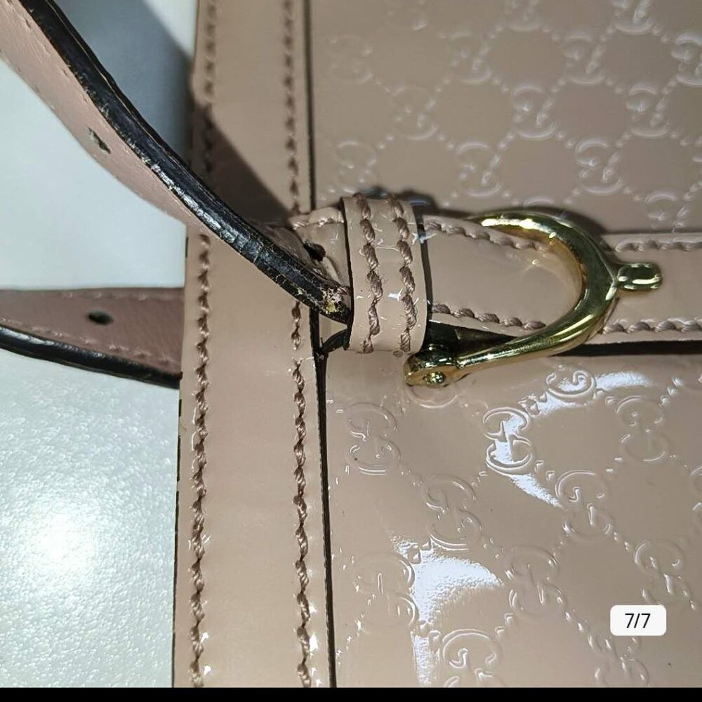 Gucci Beige Microguccissima Patent Leather Nice Tote Bag