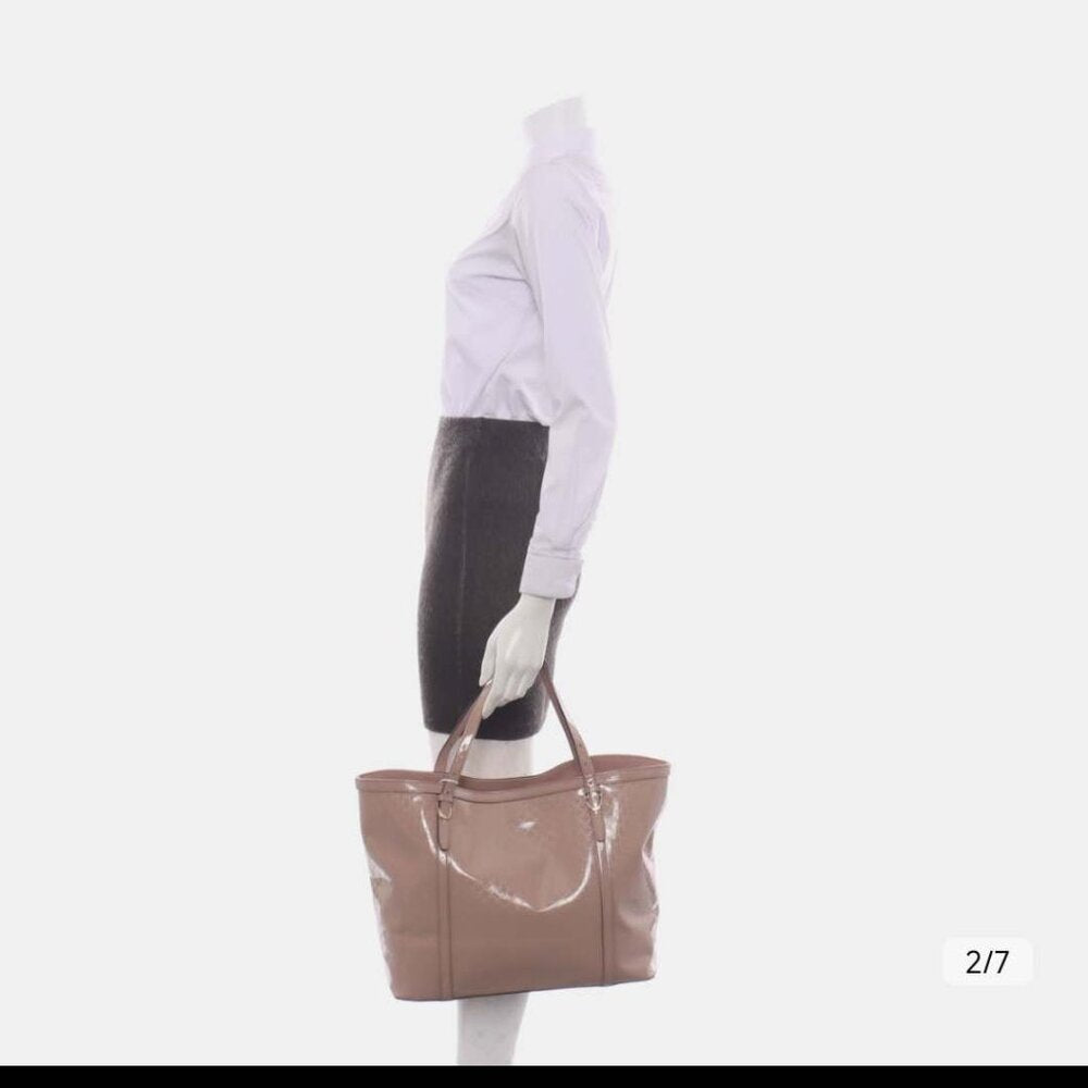 Gucci Beige Microguccissima Patent Leather Nice Tote Bag