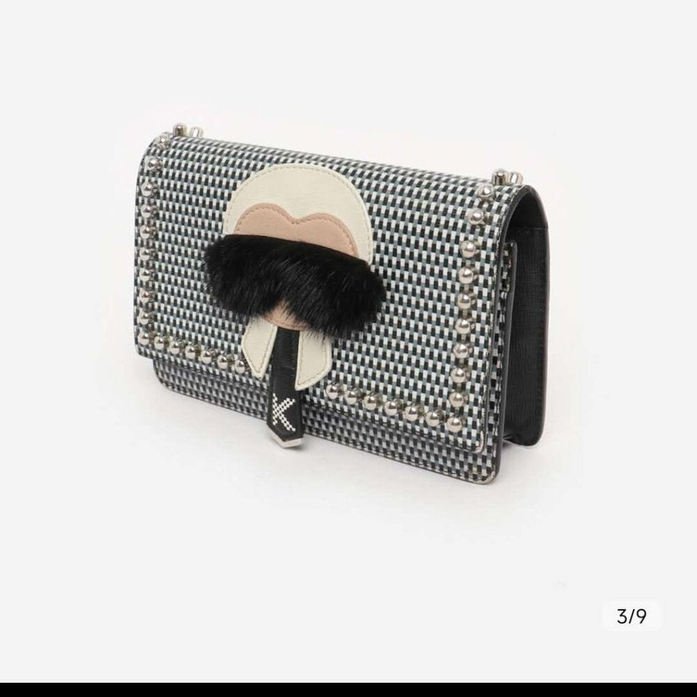 Fendi Karlito Leather Wallet on Chain