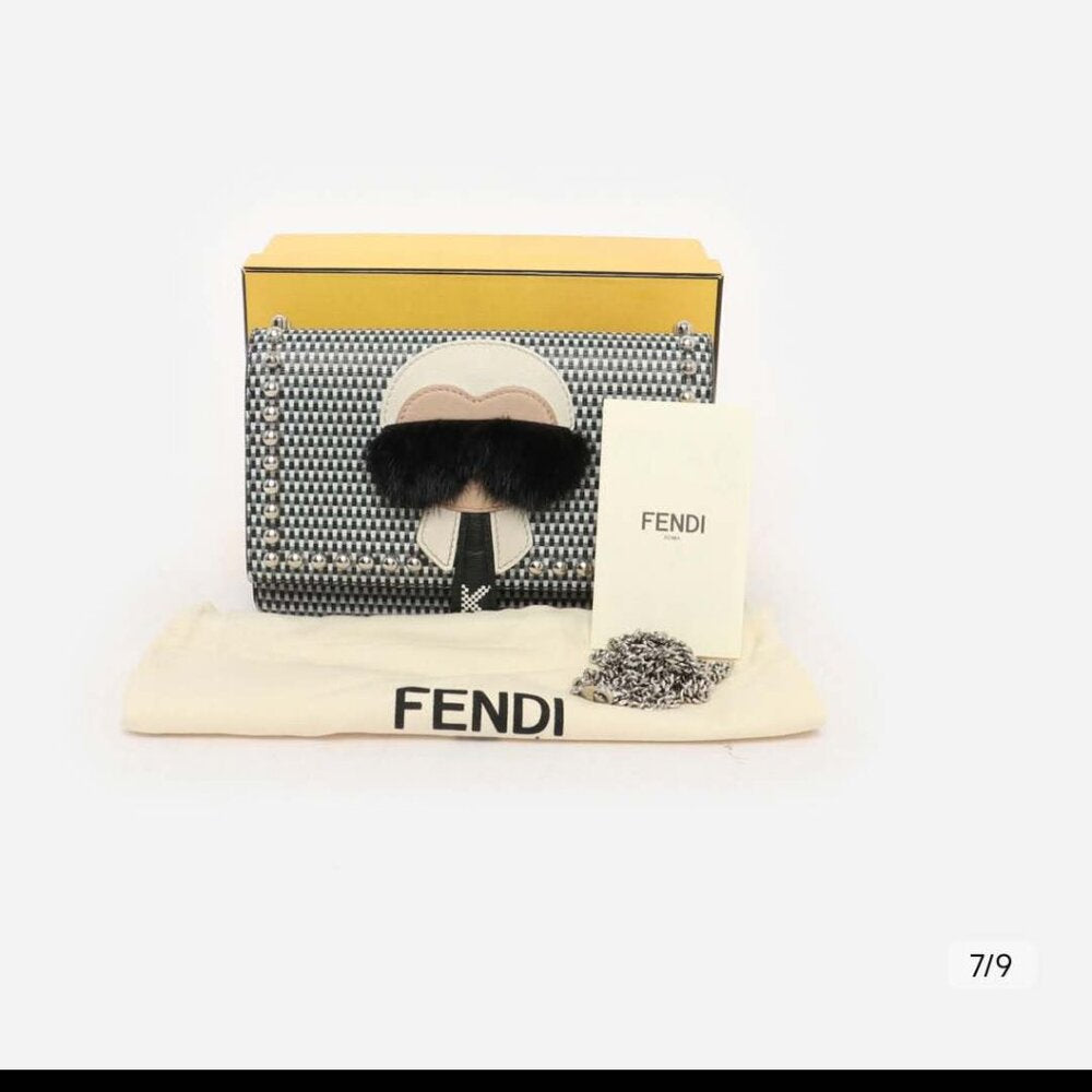 Fendi Karlito Leather Wallet on Chain