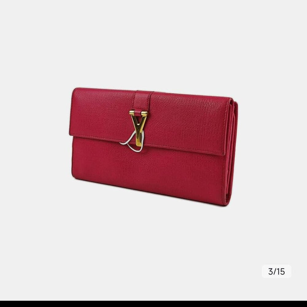 Saint Laurent  Calfskin Classic Y Ligne Wallet Fuchsia