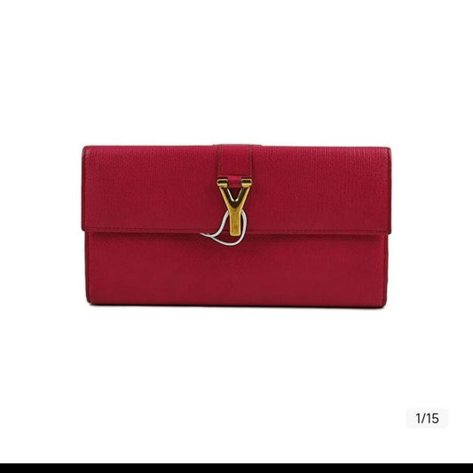 Saint Laurent  Calfskin Classic Y Ligne Wallet Fuchsia