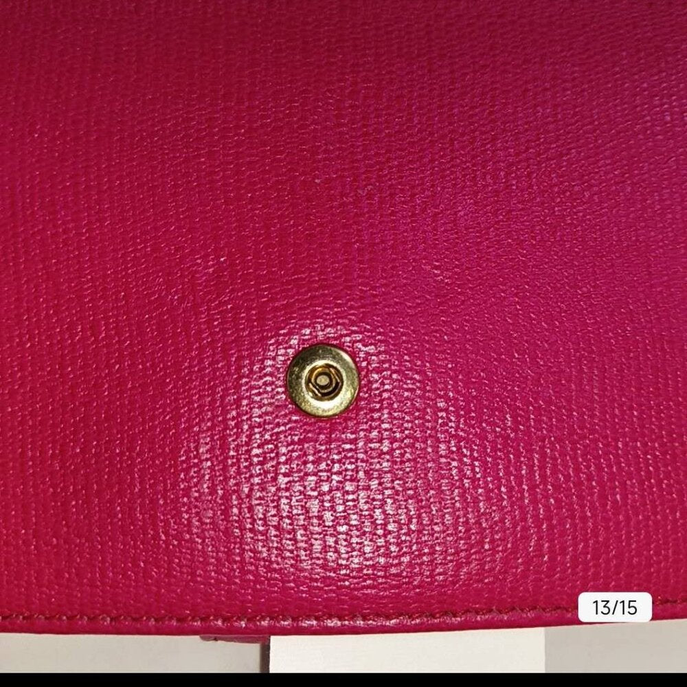 Saint Laurent  Calfskin Classic Y Ligne Wallet Fuchsia