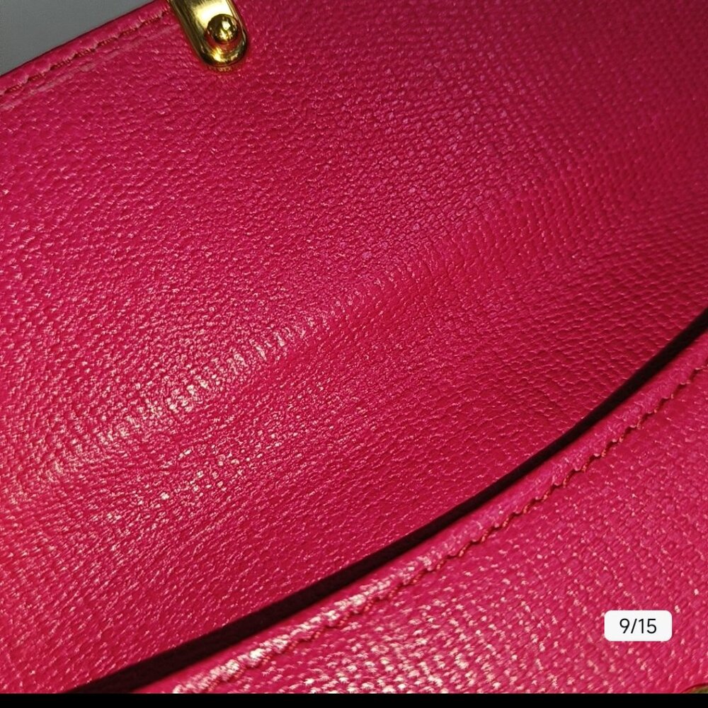 Saint Laurent  Calfskin Classic Y Ligne Wallet Fuchsia