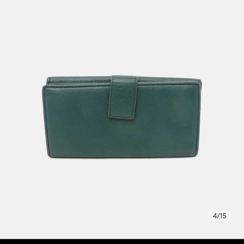 Gucci Blue Leather Belt Motif Continental Wallet