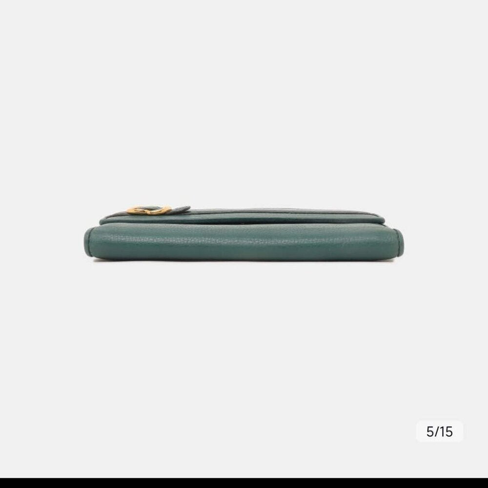 Gucci Blue Leather Belt Motif Continental Wallet