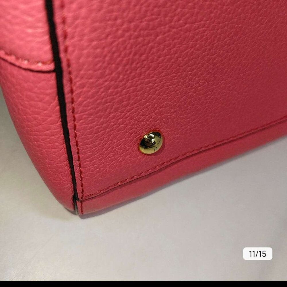 MCM Pink Leather Boston Bag