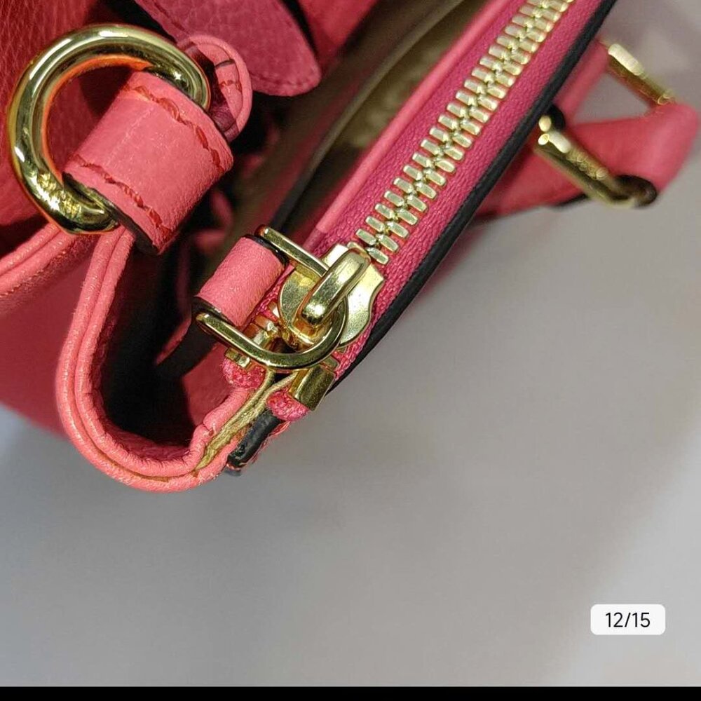 MCM Pink Leather Boston Bag