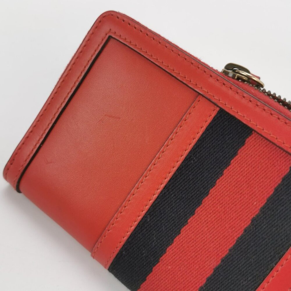 Gucci Sylvie Web Accent Leather Continental Wallet