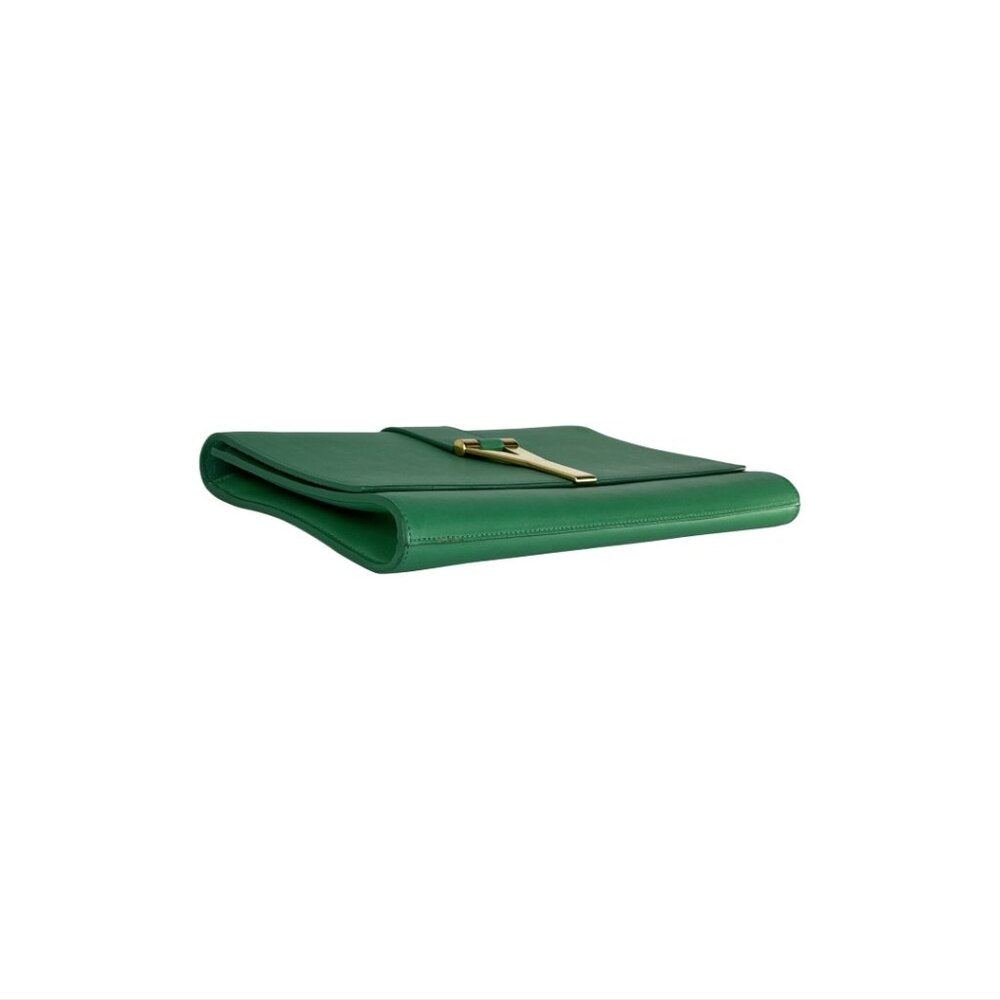 Green Saint Laurent Chyc Ligne Clutch Bag