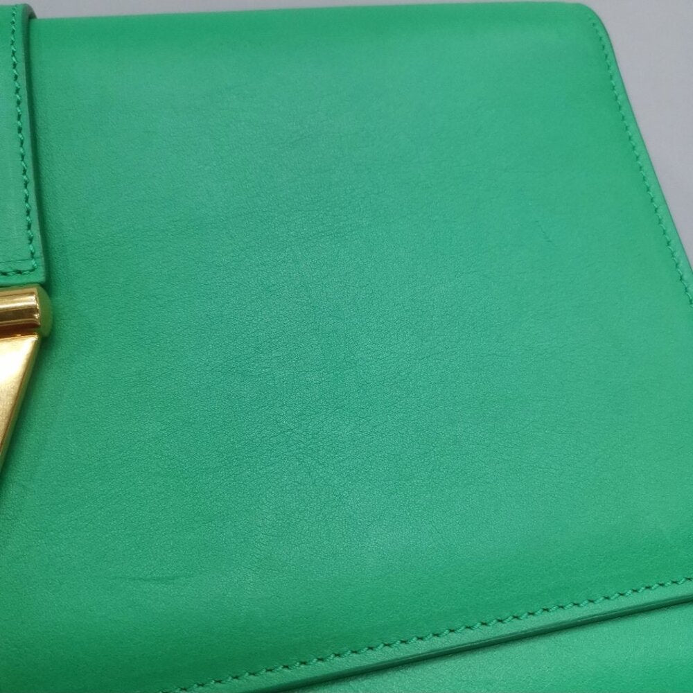 Green Saint Laurent Chyc Ligne Clutch Bag