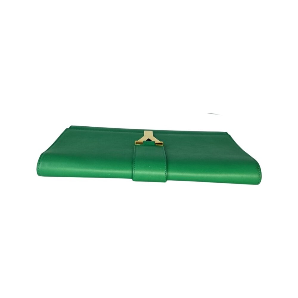 Green Saint Laurent Chyc Ligne Clutch Bag