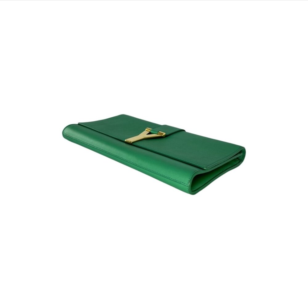 Green Saint Laurent Chyc Ligne Clutch Bag