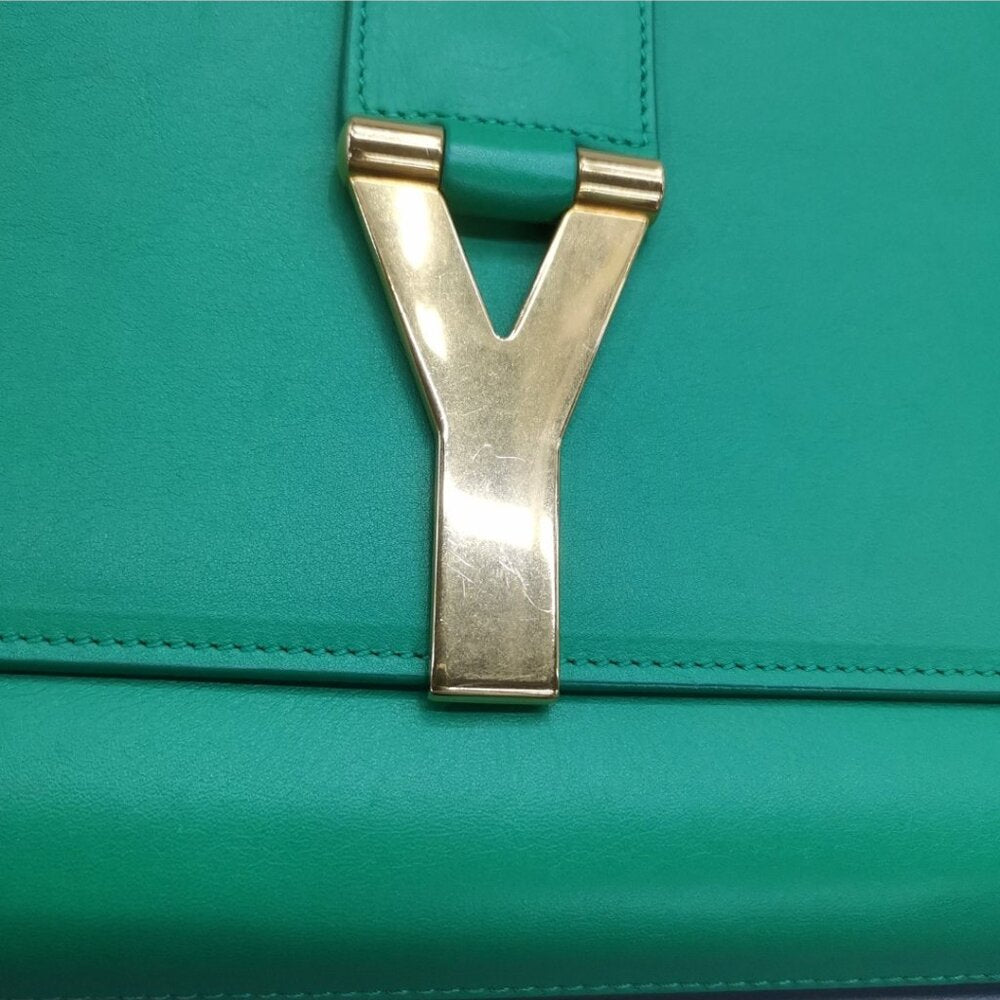 Green Saint Laurent Chyc Ligne Clutch Bag