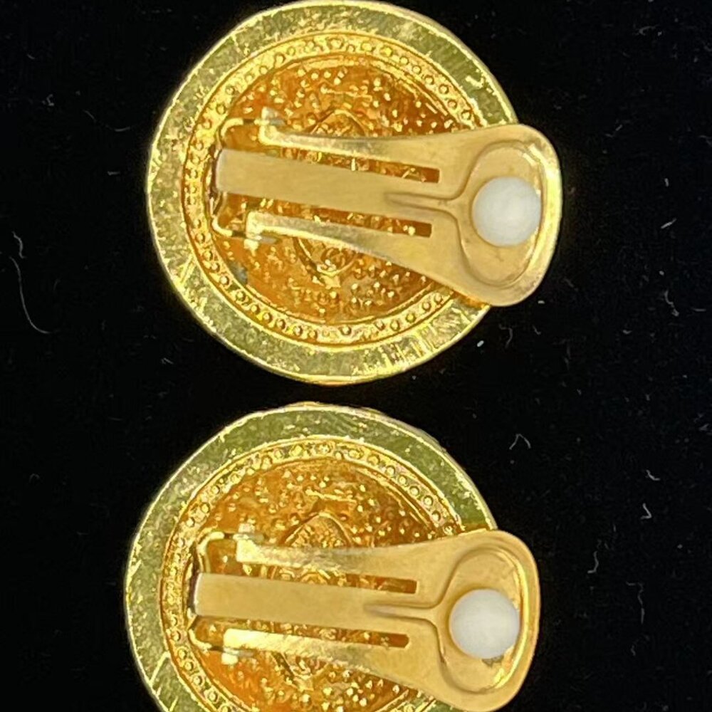 CHANEL Coco Mark Metal Gold Earrings for Women