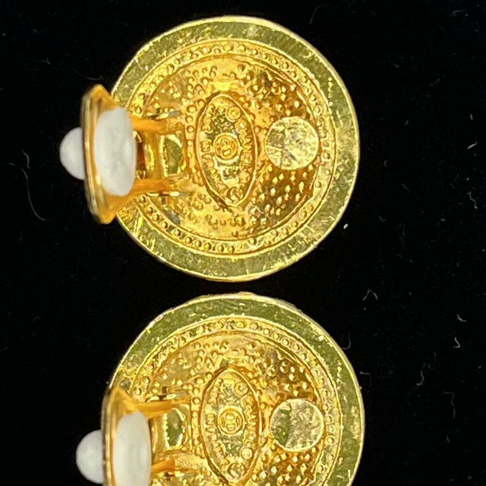 CHANEL Coco Mark Metal Gold Earrings for Women