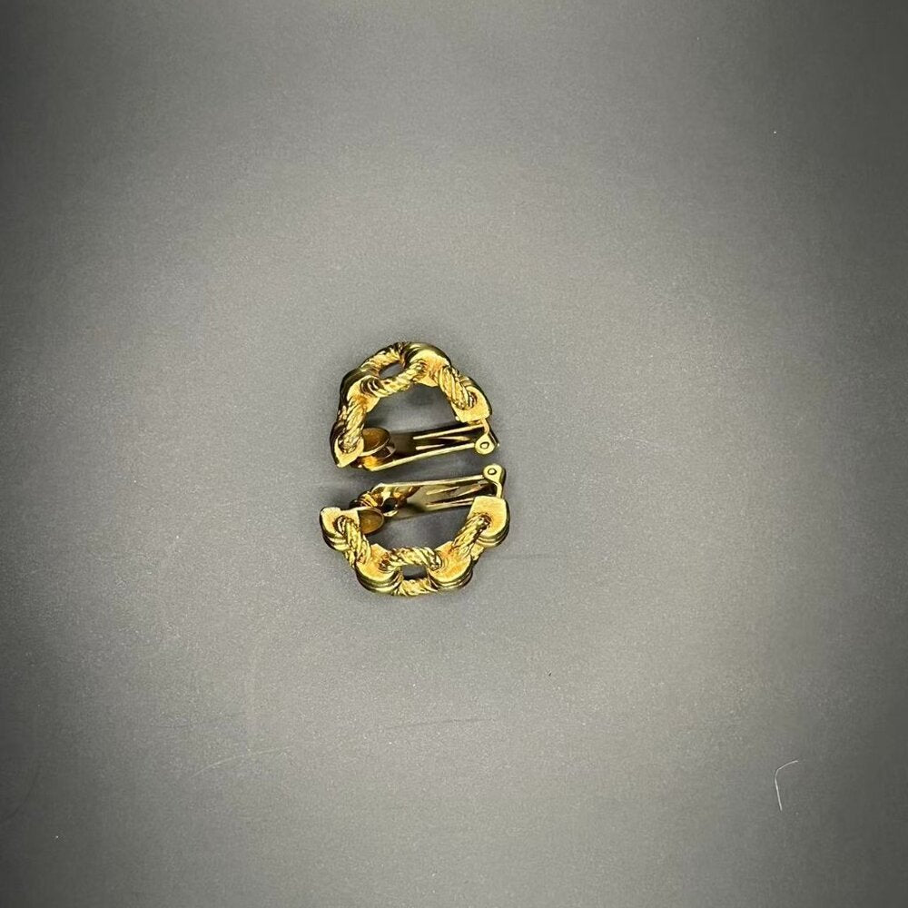 Christian Dior Gold Tone Clip On Earrings