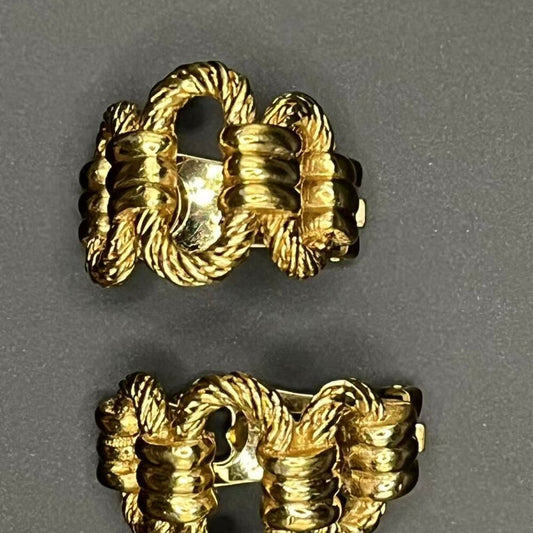 Christian Dior Gold Tone Clip On Earrings