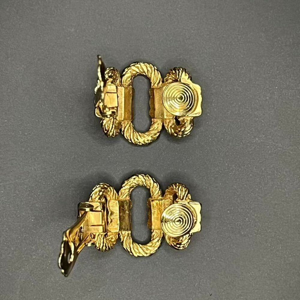 Christian Dior Gold Tone Clip On Earrings