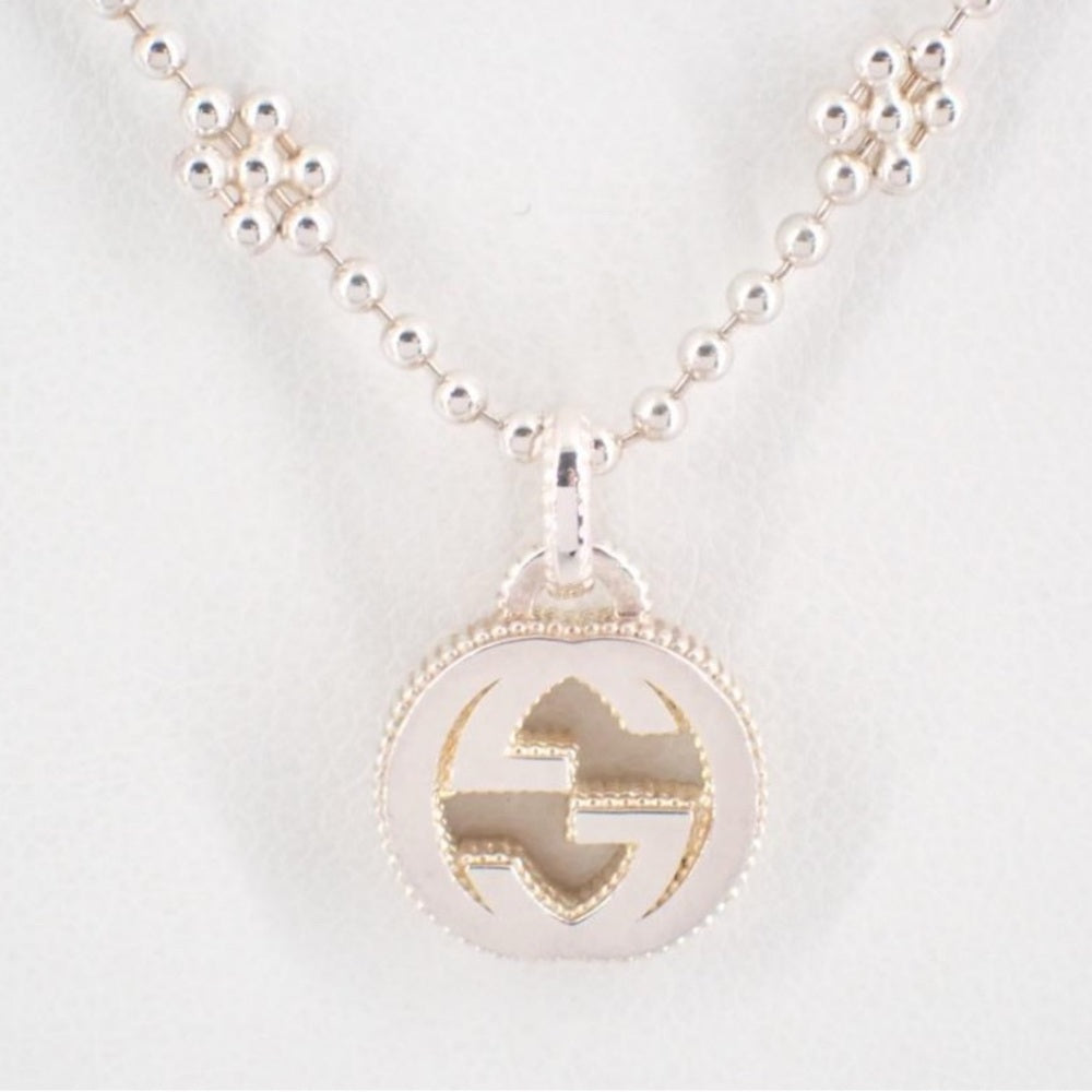Gucci Silver Necklace with Circular Pendant